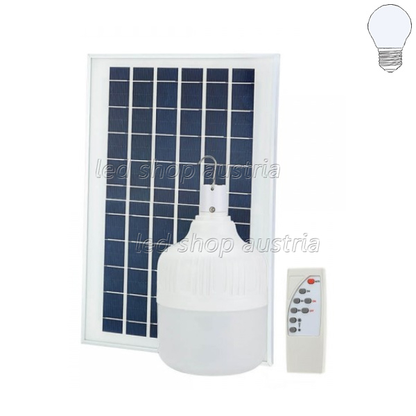 LED Birne solarbetrieben inkl. Panel 3,2V kaltweiß