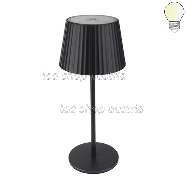 2.5W Solar Akku Tischleuchte wiederaufladbar dimmbar IP54 schwarz CCT