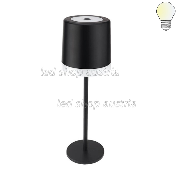 2.5W Akku Tischleuchte wiederaufladbar dimmbar IP54 schwarz CCT