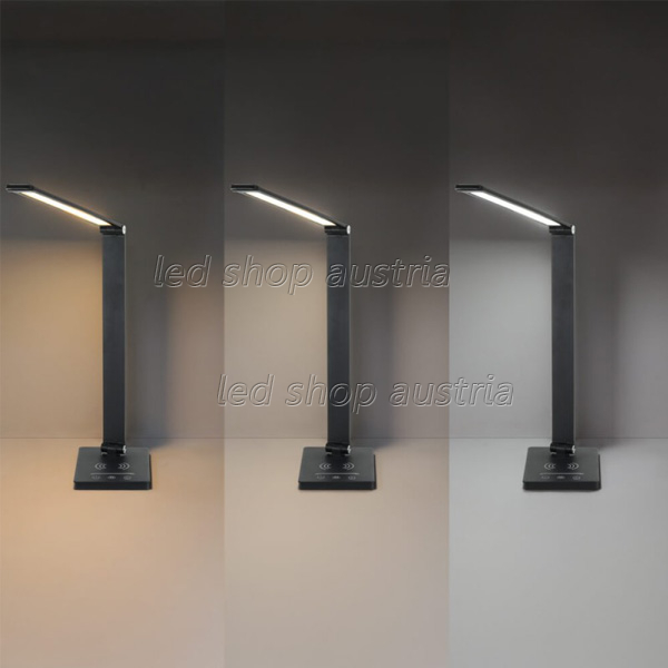 5W LED Tischleuchte CCT mit wireless charging für Smartphones schwarz