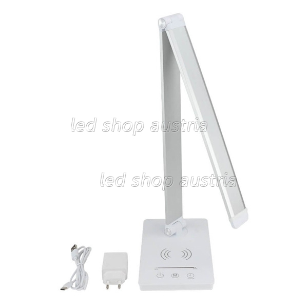 5W LED Tischleuchte CCT mit wireless charging für Smartphones weiß