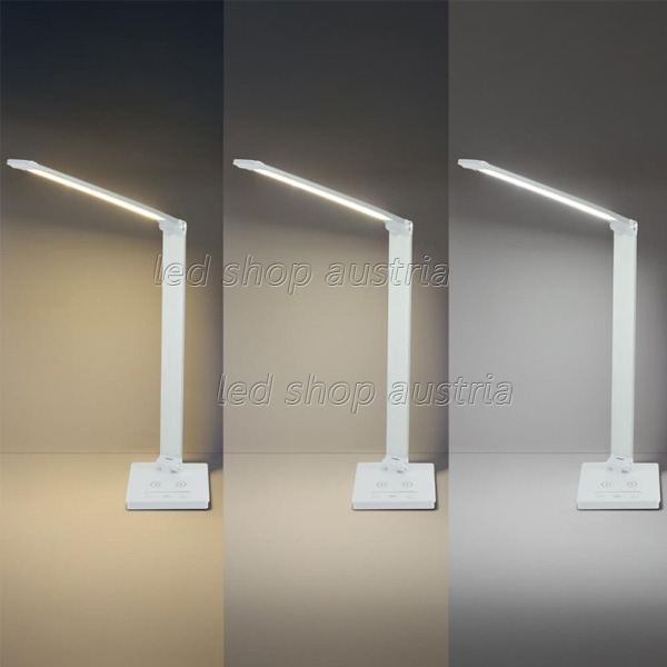 5W LED Tischleuchte CCT mit wireless charging für Smartphones weiß
