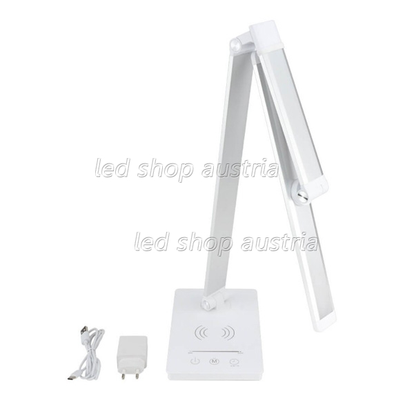 7W LED Tischleuchte CCT mit wireless charging für Smartphones weiß