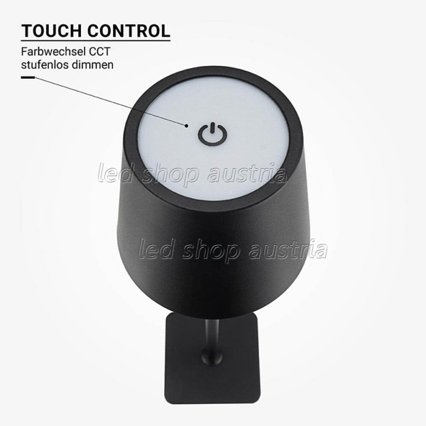 2,5W LED Tischleuchte mit Akku schwarz CCT dimmbar