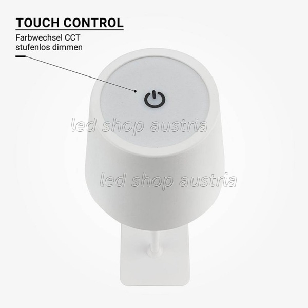 2,5W LED Tischleuchte mit Akku weiß CCT dimmbar