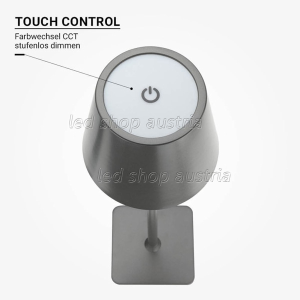 2,5W LED Tischleuchte mit Akku grau CCT dimmbar