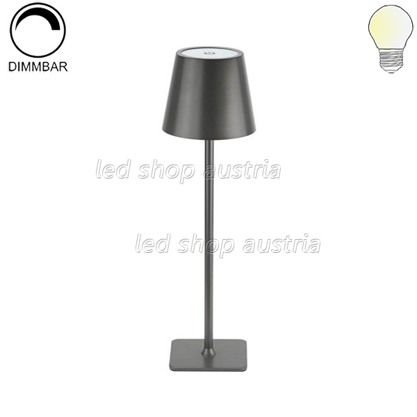 2,5W LED Tischleuchte mit Akku grau CCT dimmbar