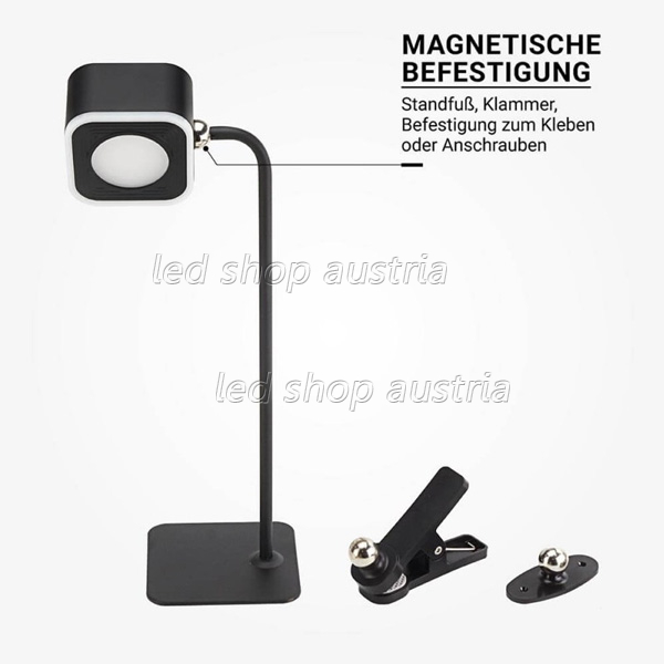 3W LED Tischleuchte mit Akku multifunktional schwarz CCT