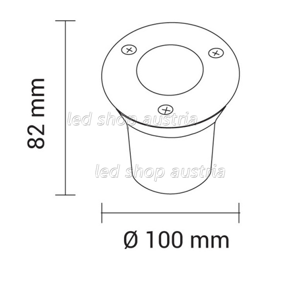 3W LED Bodeneinbauleuchte für Außenmontage 230V IP65 warmweiß