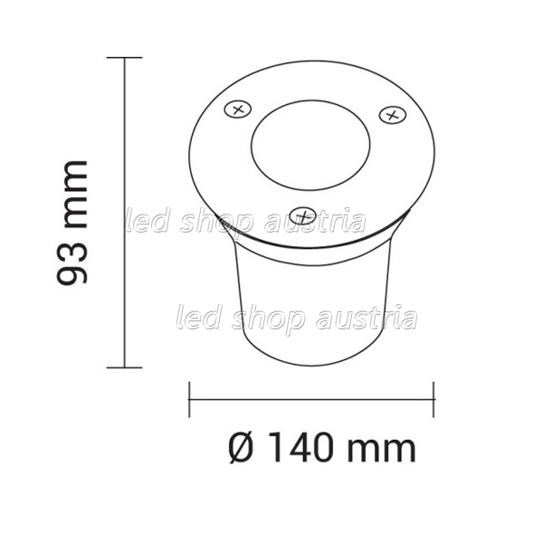 5W LED Bodeneinbauleuchte für Außenmontage 230V IP65 warmweiß