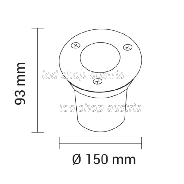 7W LED Bodeneinbauleuchte für Außenmontage 230V IP65 warmweiß