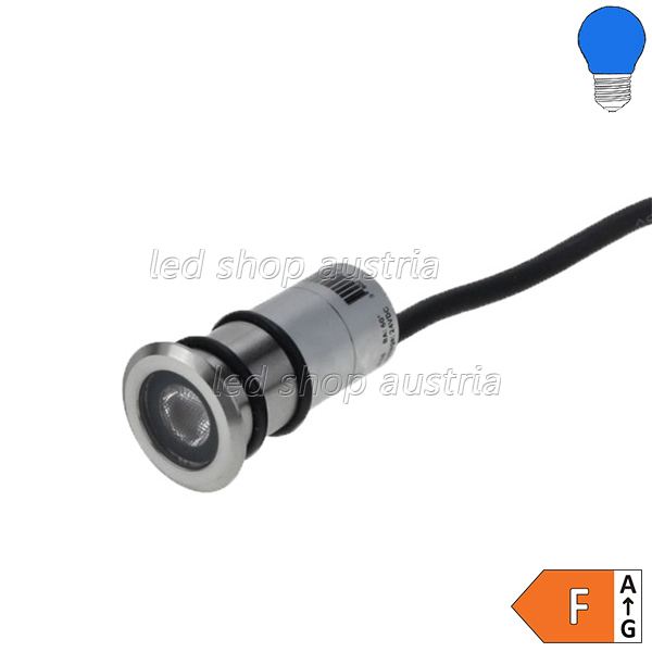 1W LED Bodeneinbauleuchte Inox 24V IP68 blau