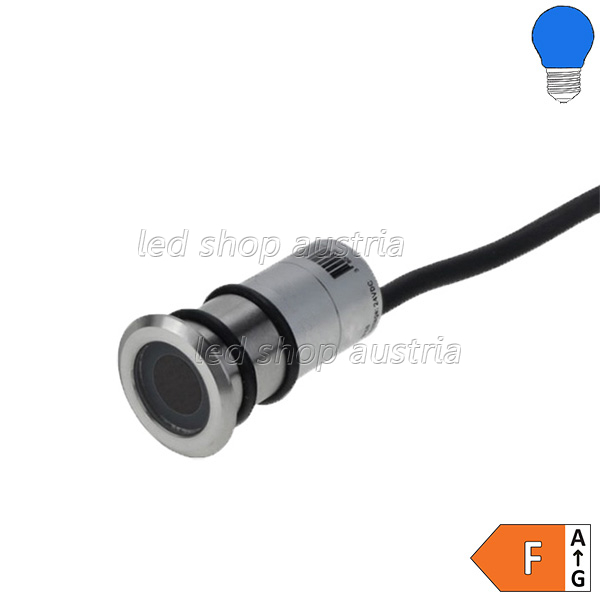 1.3W LED Bodeneinbauleuchte Inox 24V IP68 blau