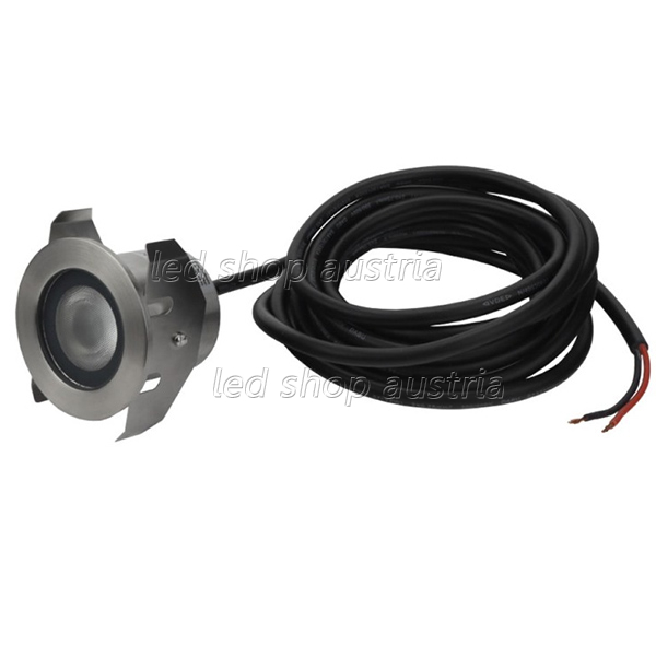 1.3W LED Bodeneinbauleuchte Inox 24V IP68 warmweiß