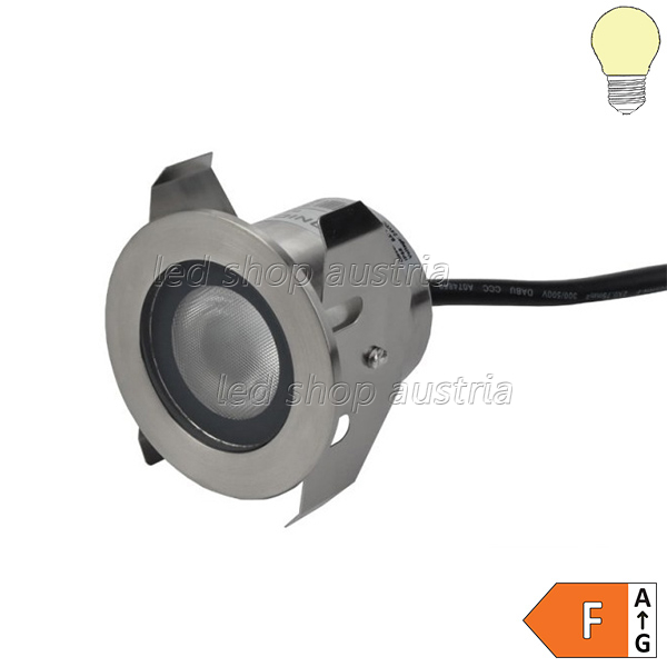 1.3W LED Bodeneinbauleuchte Inox 24V IP68 warmweiß