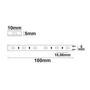 LED Strip 24V IP68 60 LED/m 5m selbstklebend warmweiß