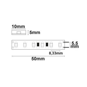 LED Strip 24V IP68 120 LED/m 5m selbstklebend warmweiß