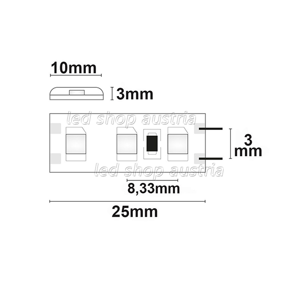 (Bild für) LED Strip 12V IP66 120 LED/m 5m selbstklebend warmweiß