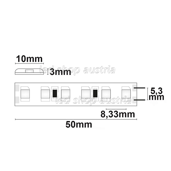 (Bild für) LED Strip 24V IP66 120 LED/m 5m selbstklebend warmweiß