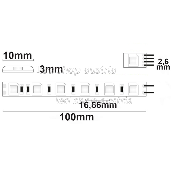 LED RGB Flexband, 24V DC, 14,4W, IP66, 60 LED/m