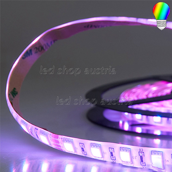 (Bild für) LED Strip RGB 24V IP66 60 LED/m 5m selbstklebend