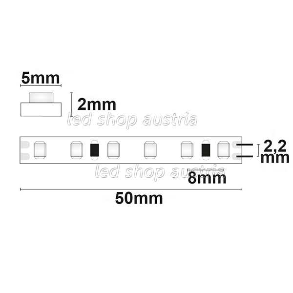 LED Strip Micro 24V 120LED/m 5m Rolle selbstklebend neutralweiß