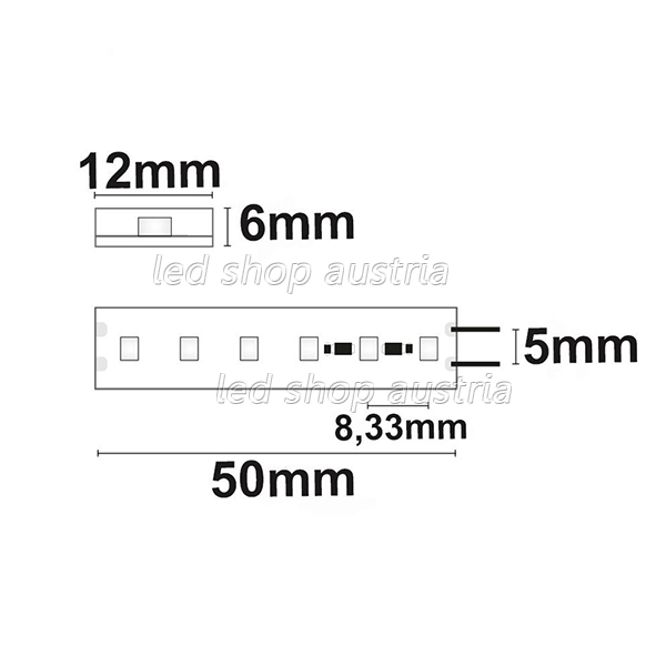 LED Strip Konstantstrom IP68 24V 12W/m 120 LED/m 15m selbstklebend neutralweiß