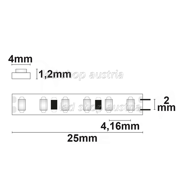 LED Strip Micro 24V 240LED/m 5m Rolle selbstklebend warmweiß