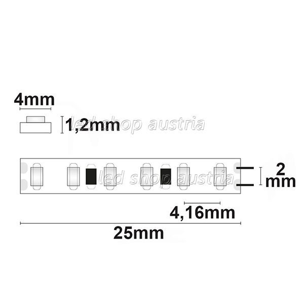 LED Strip Micro 24V 240LED/m 5m Rolle selbstklebend warmweiß