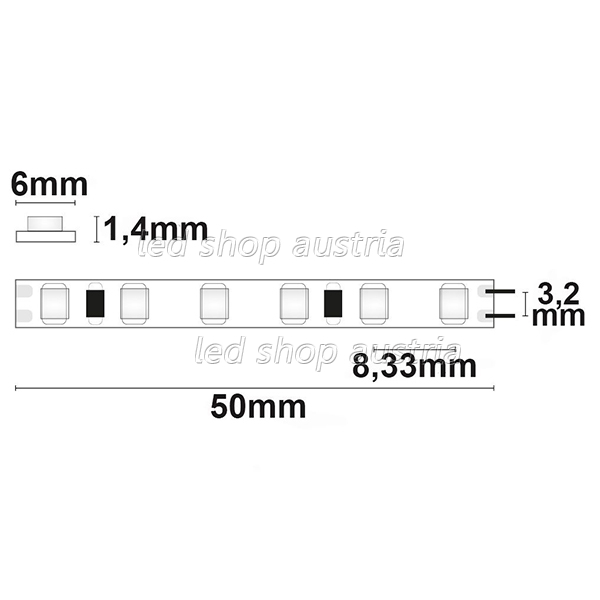 LED Strip Micro 24V 120LED/m 5m Rolle selbstklebend warmweiß