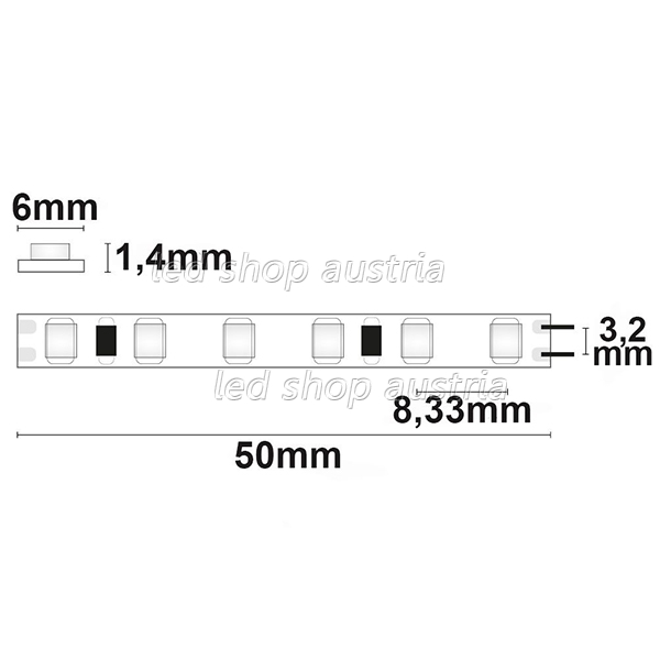 LED Strip Micro 24V 120LED/m 5m Rolle selbstklebend warmweiß