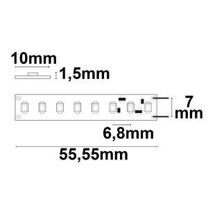 LED Strip Konstantstrom 24V 140 LED/m 5m selbstklebend warmweiß