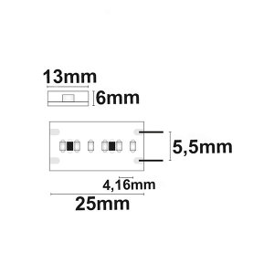 LED Strip 24V IP67 240 LED/m 5m selbstklebend warmweiß