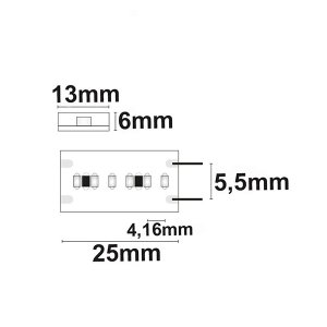 LED Strip 24V IP67 240 LED/m 5m selbstklebend warmweiß