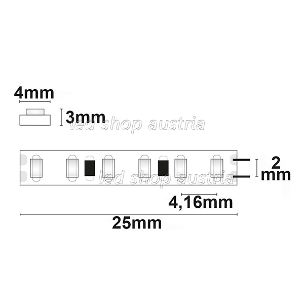 LED Strip Micro 24V 240LED/m 5m Rolle selbstklebend warmweiß