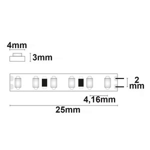 LED Strip Micro 24V 240LED/m 5m Rolle selbstklebend neutralweiß