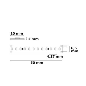 LED Strip Linear 48V IP20 240 LED/m 5m selbstklebend warmweiß