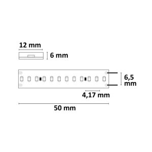 LED Strip Linear 48V IP68 240 LED/m 5m selbstklebend warmweiß