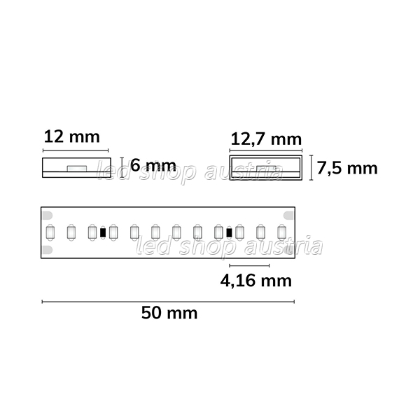LED Strip Linear 48V IP68 240 LED/m 5m selbstklebend rot
