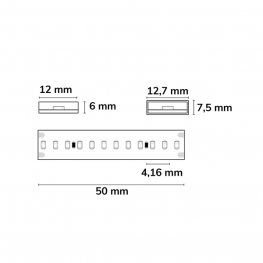 LED Strip Linear 48V IP68 240 LED/m 5m selbstklebend blau