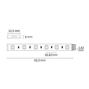 LED Strip RGB+WW 24V IP68 96 LED/m 5m selbstklebend