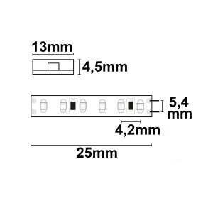 LED Strip 24V IP68 240 LED/m 5m selbstklebend warmweiß