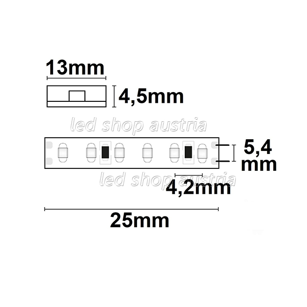 LED Strip 24V IP68 240 LED/m 5m selbstklebend warmweiß