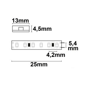 LED Strip 24V IP68 240 LED/m 5m selbstklebend warmweiß