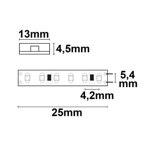 LED Strip 24V IP68 240 LED/m 5m selbstklebend neutralweiß