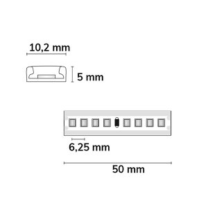 LED Strip 24V IP68 160 LED/m 5m selbstklebend neutralweiß