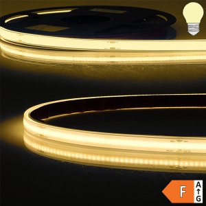 LED COB Strip 24V IP68 480 LED/m 5m selbstklebend warmweiß