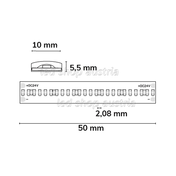 LED COB Strip 24V IP68 480 LED/m 5m selbstklebend neutralweiß