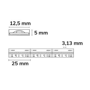 LED COB Strip CCT 24V IP68 480 LED/m 5m selbstklebend