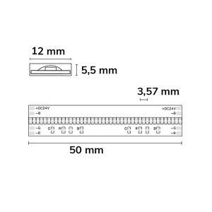 LED COB Strip RGB 24V IP68 480 LED/m 5m selbstklebend